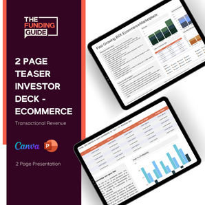 Investor 2 Page Teaser Deck – Ecommerce and Marketplaces