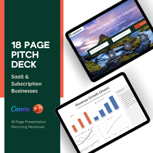 Pitch Deck for SaaS and Subscription Businesses  – 18 Page Investor Pitch Deck